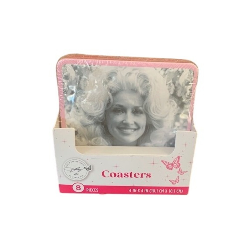 Dolly‎ Parton Coasters Set NWT Different Designs Queen of Country Butterfly Pink